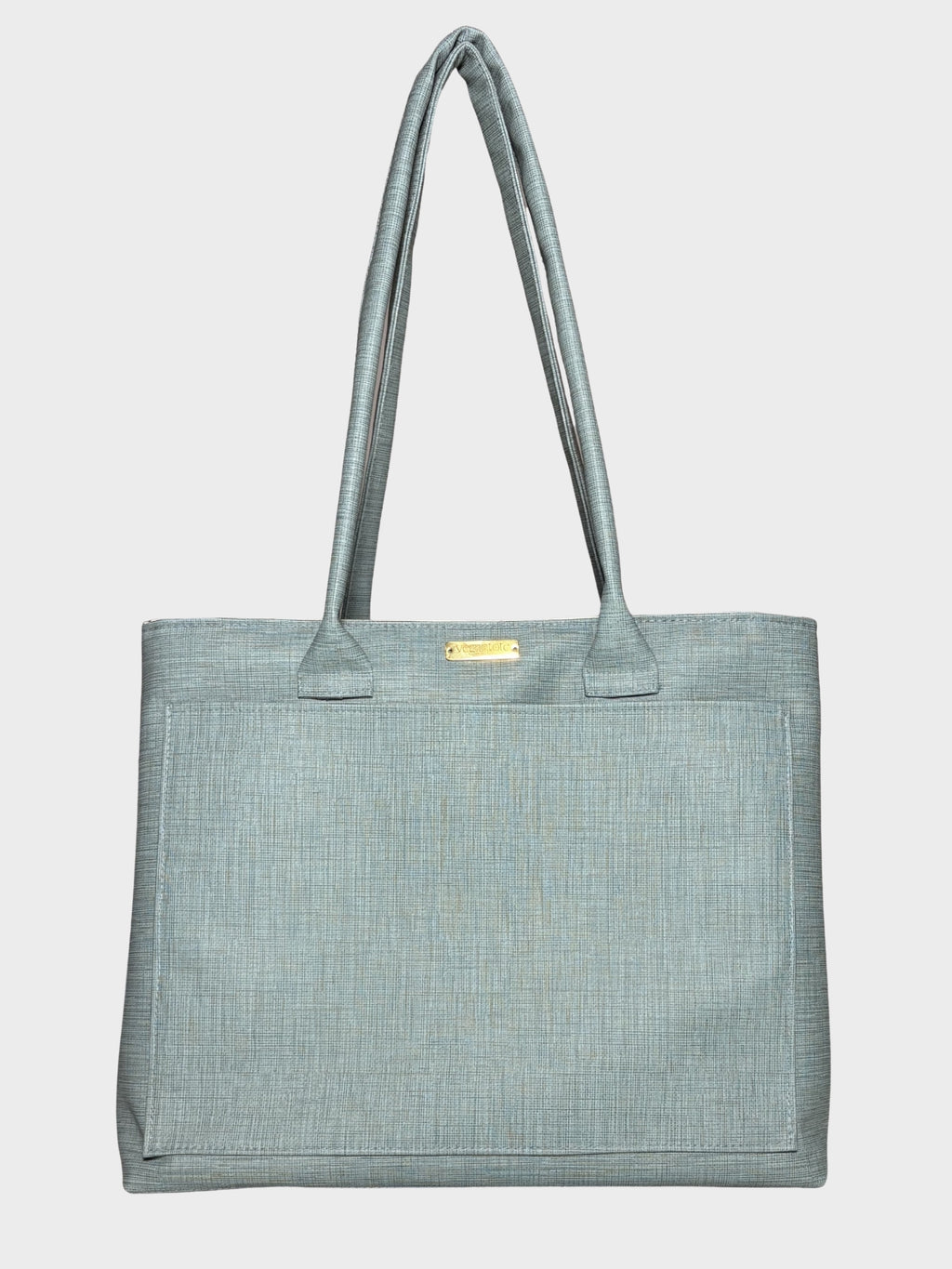 Blue Mist Vegan Leather Tote Bag