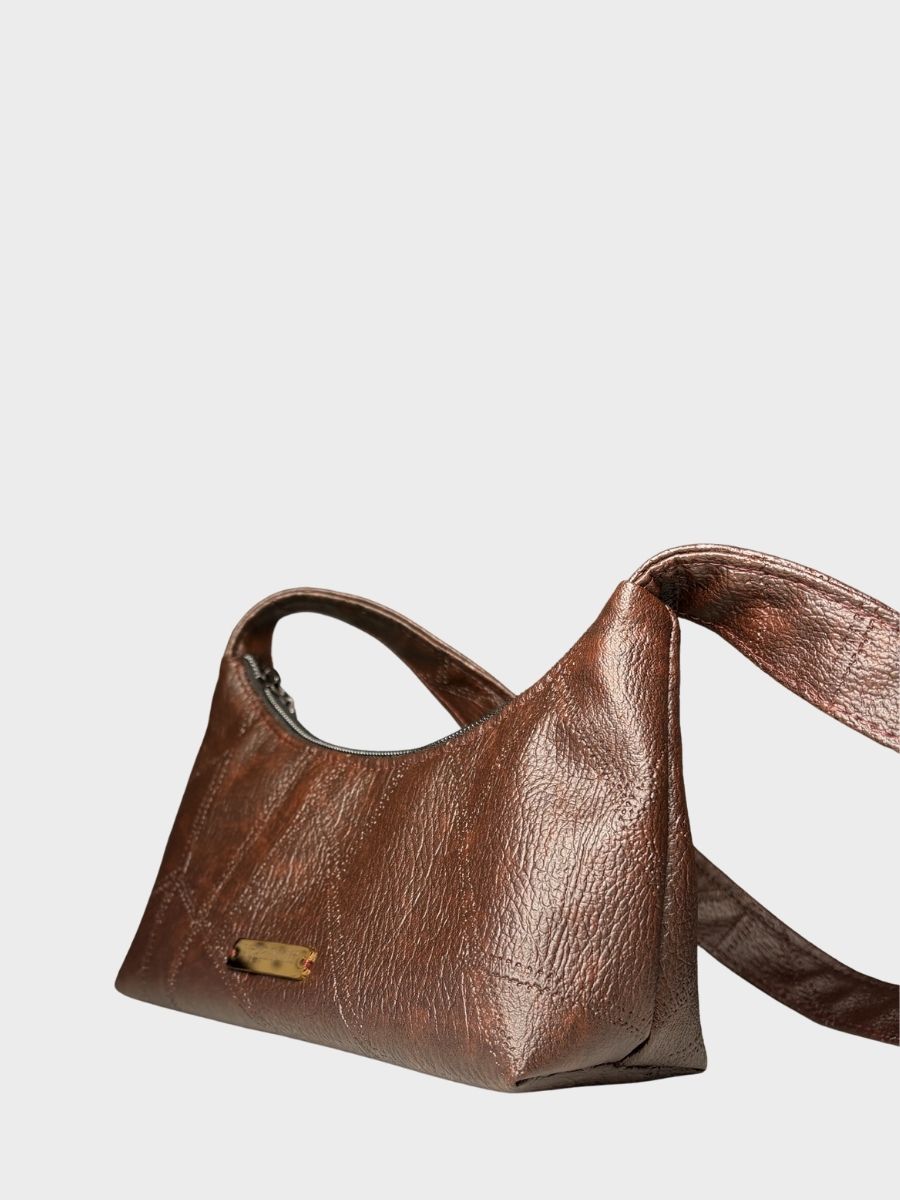 Cocoa Brown Vegan Leather Shoulder Bag