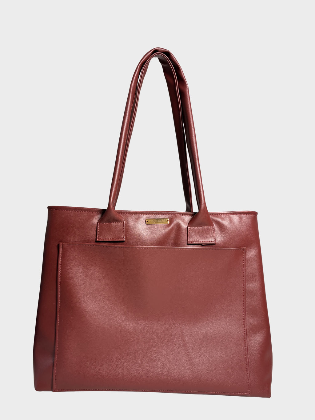 Burgundy Vegan Leather Tote Bag