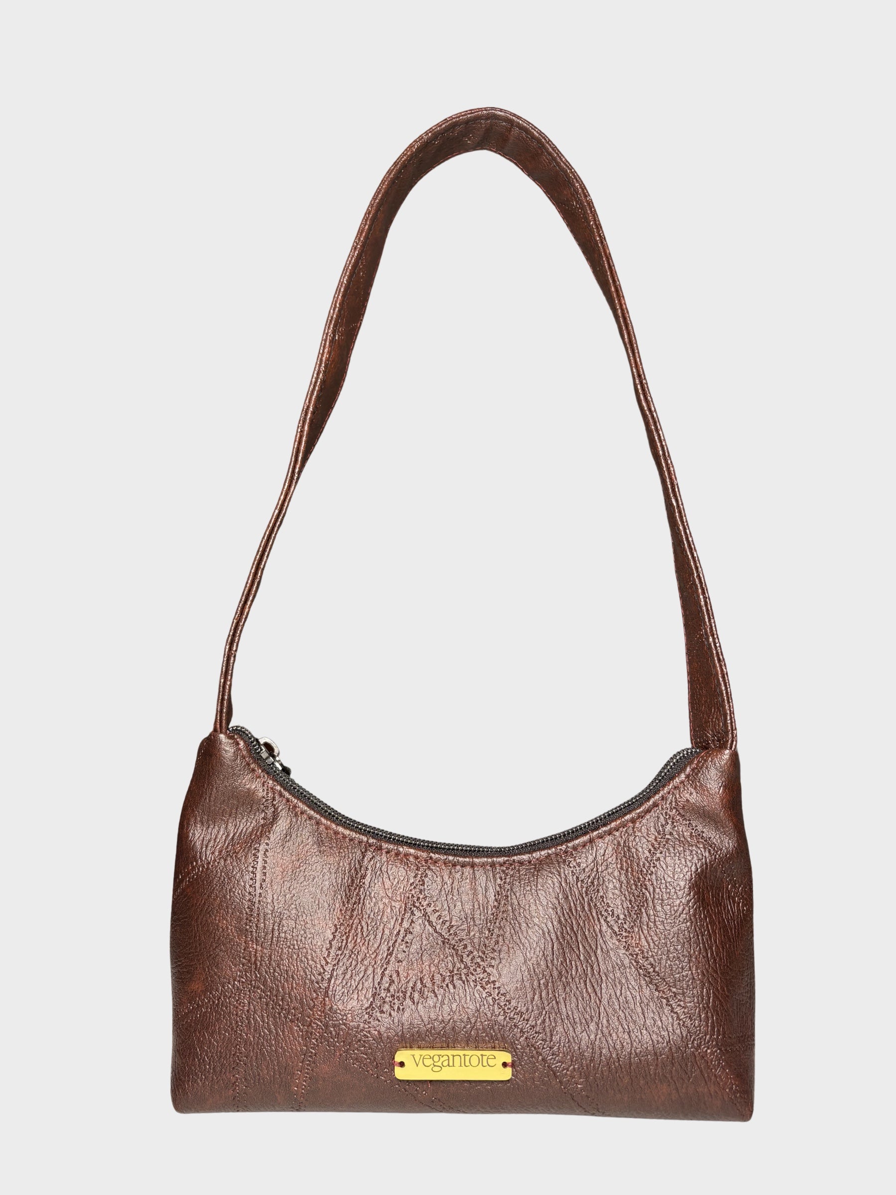 Cocoa Brown Vegan Leather Shoulder Bag