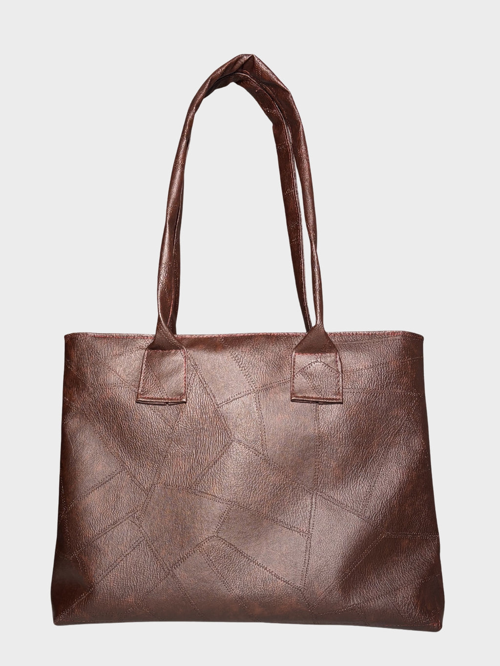 Cocoa Brown Vegan Leather Tote Bag