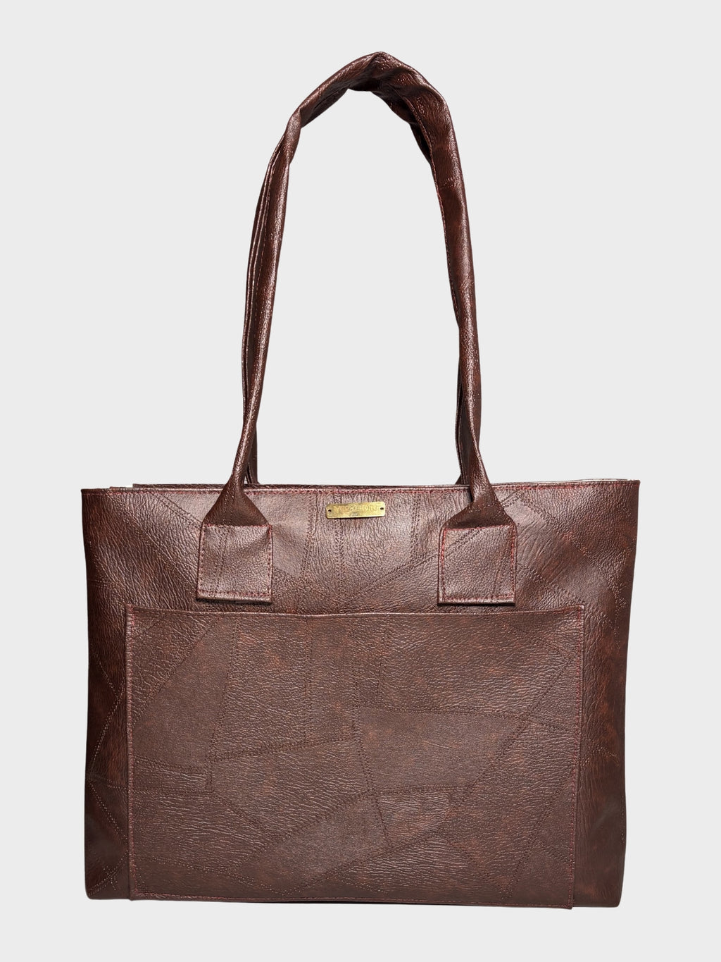 Cocoa Brown Vegan Leather Tote Bag