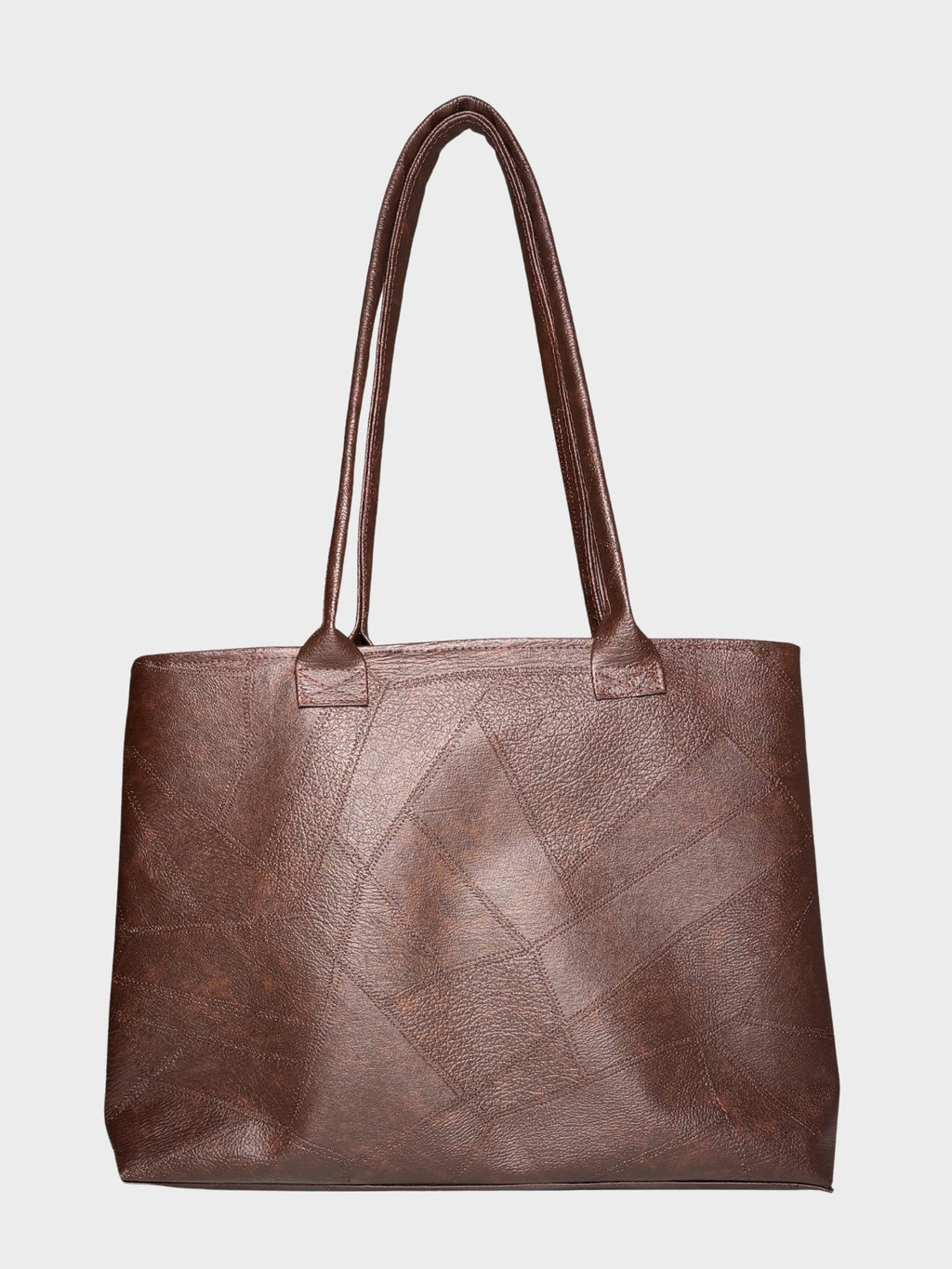 Cocoa Brown Shoulder Vegan Leather Tote Bag