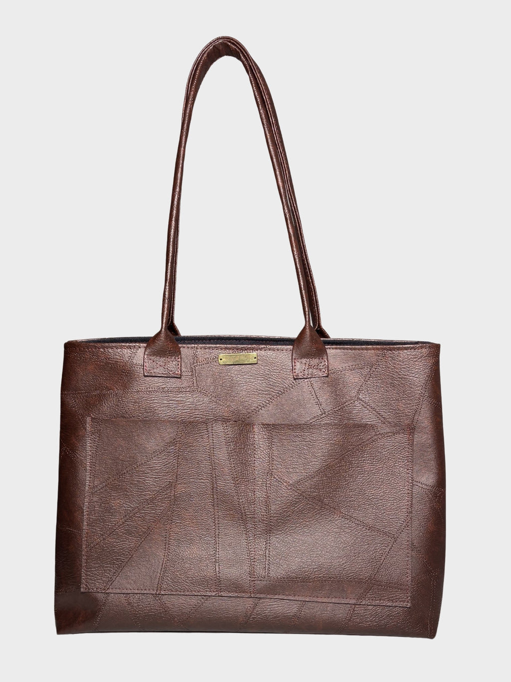 Cocoa Brown Shoulder Vegan Leather Tote Bag