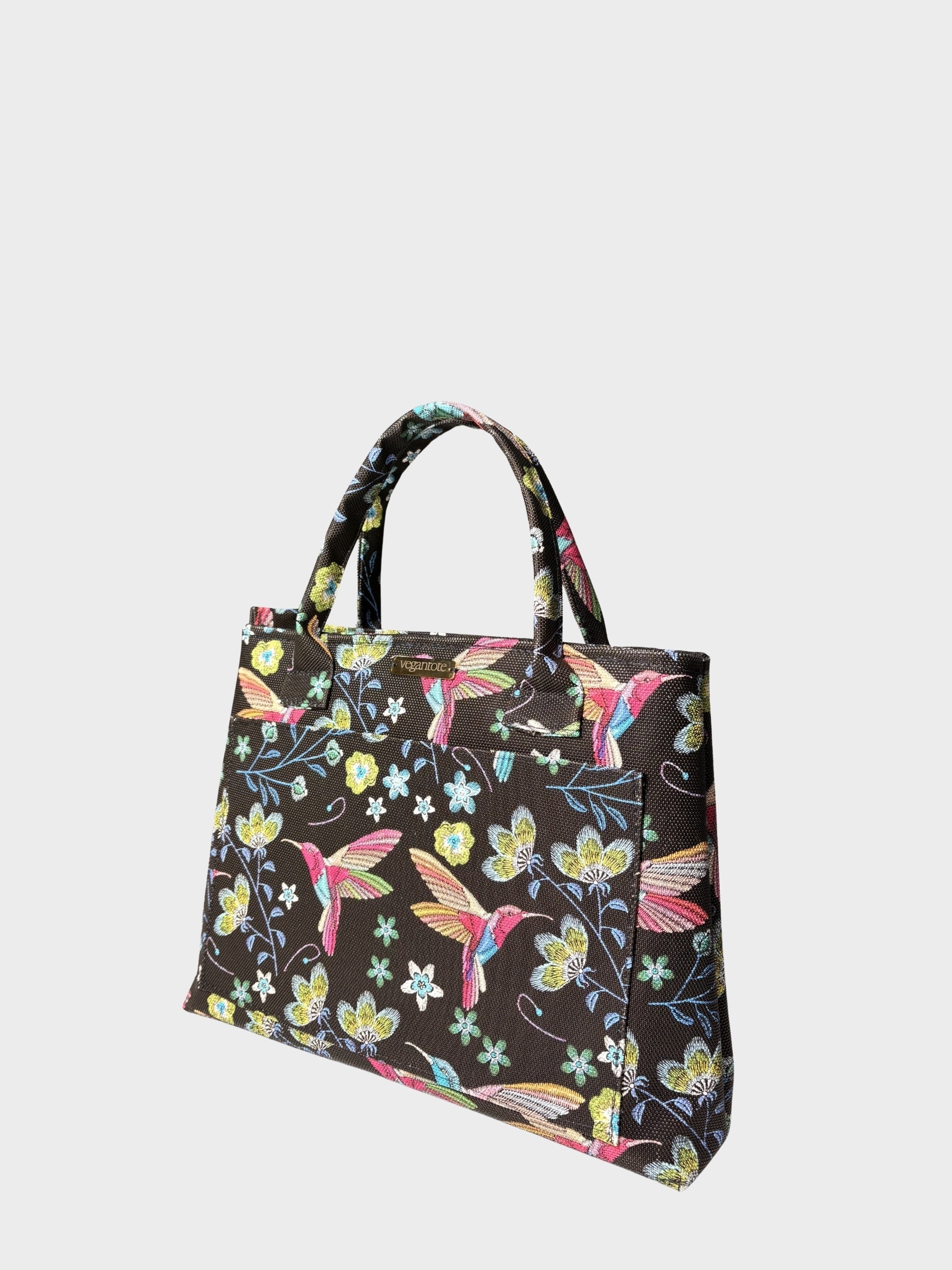 Floral Hummingbird Vegan Leather Handbag