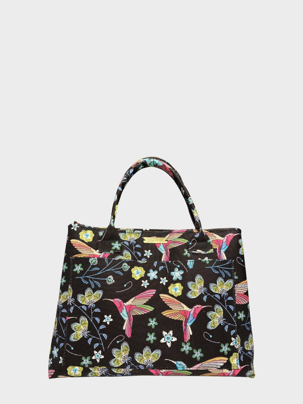 Floral Hummingbird Vegan Leather Handbag