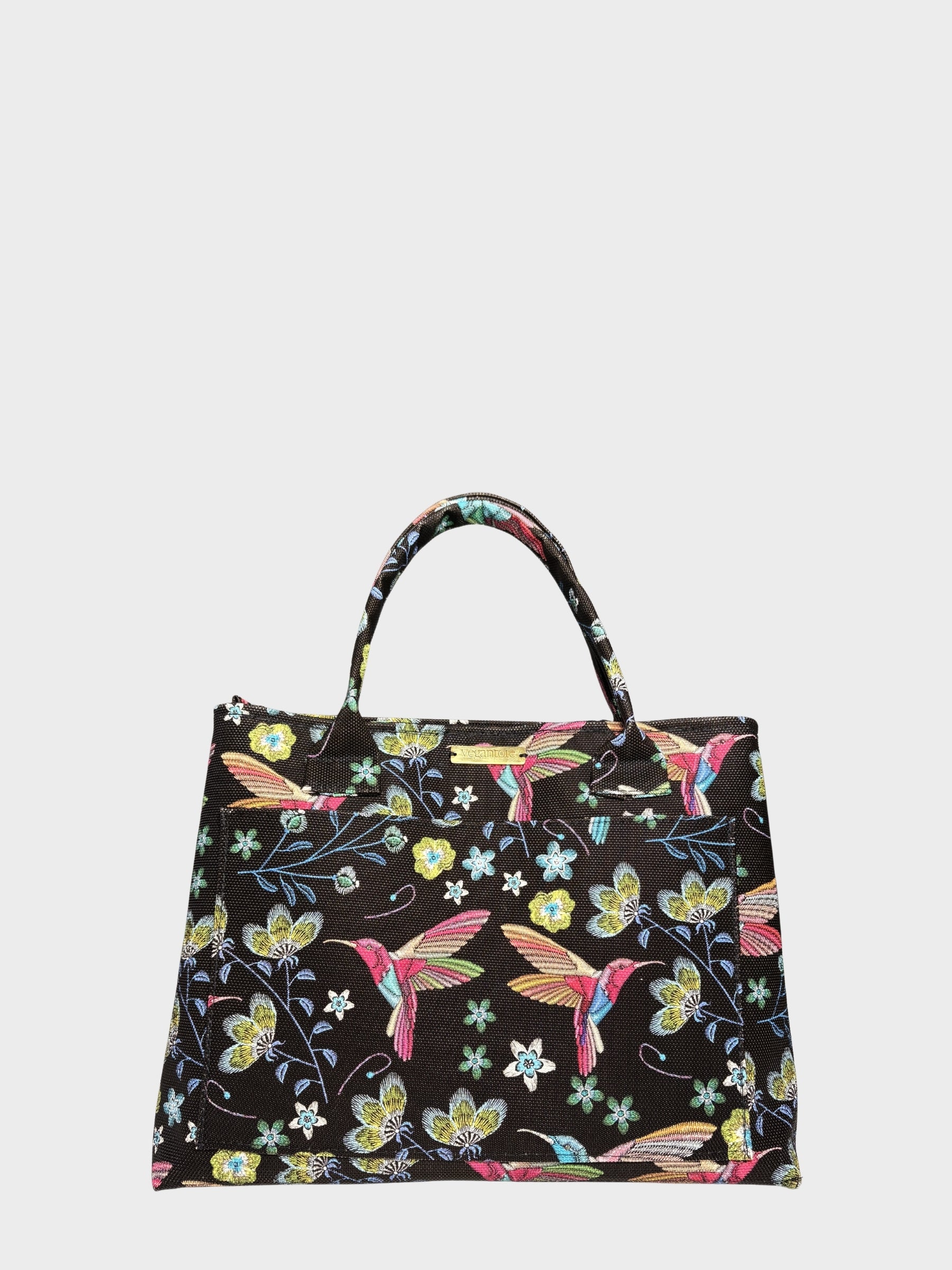 Floral Hummingbird Vegan Leather Handbag