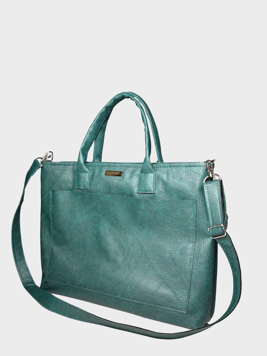 Forest Green Vegan Leather Tote Bag