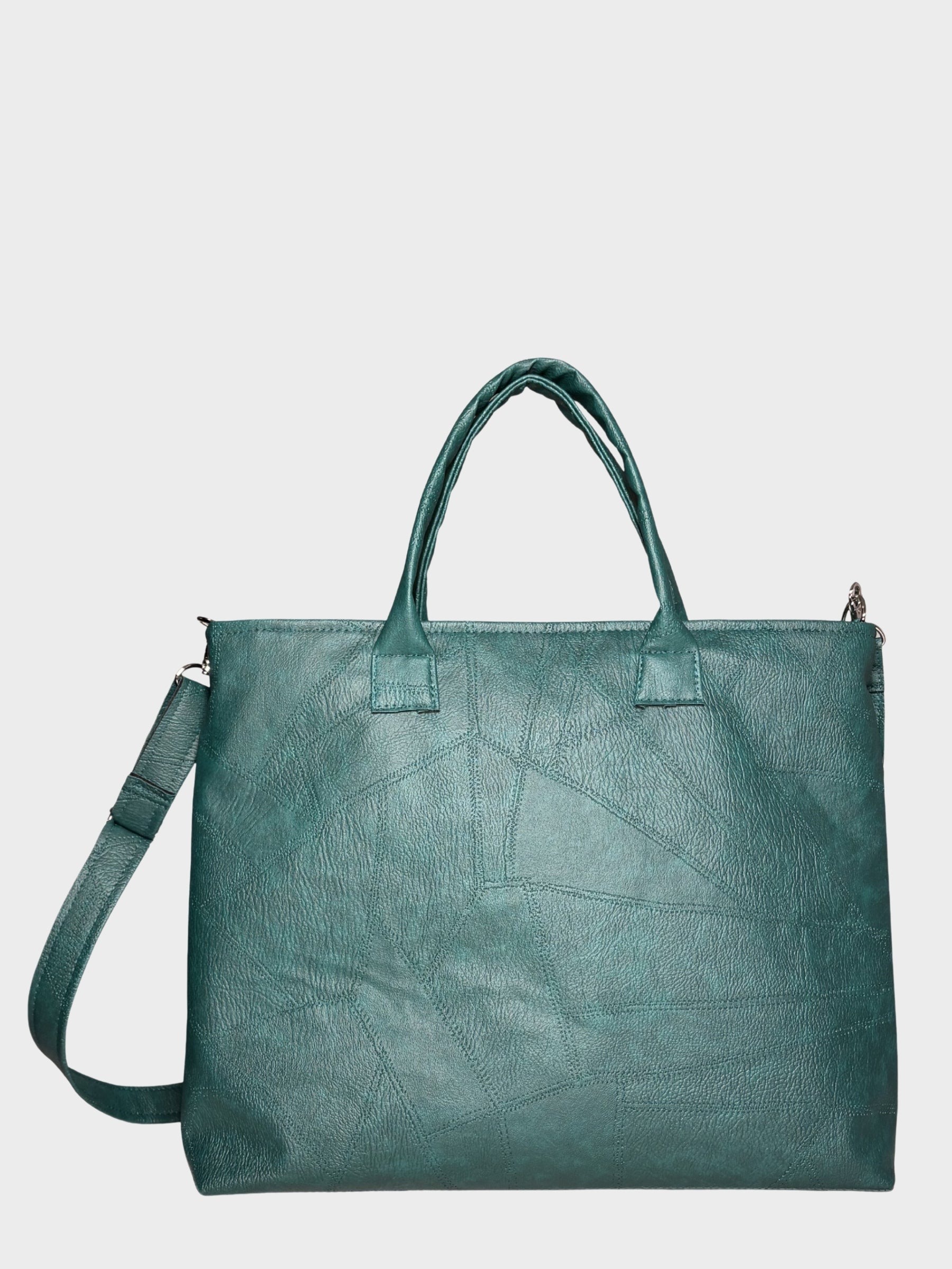 Forest Green Vegan Leather Tote Bag