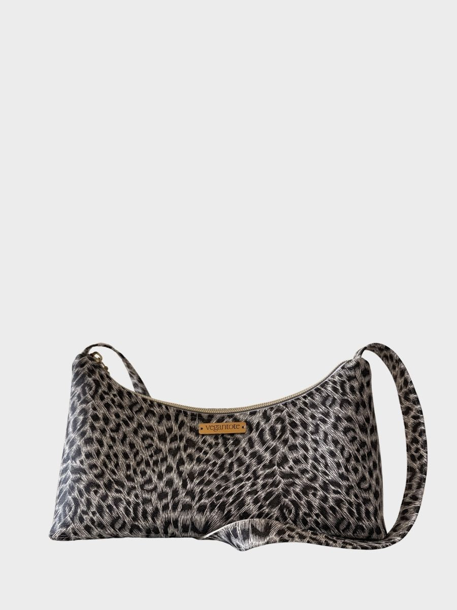 Leopard Print Vegan Leather Shoulder Bag