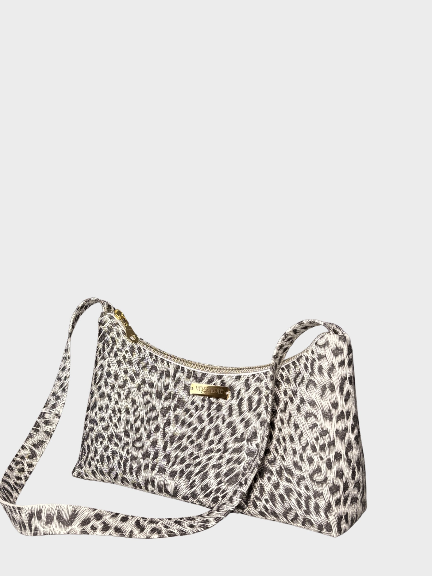 Leopard Print Vegan Leather Shoulder Bag