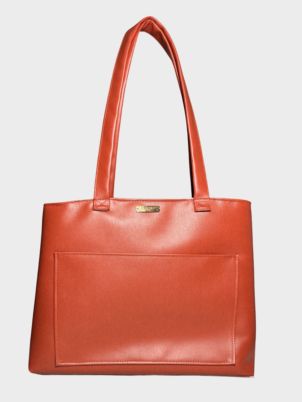 Rust Orange Vegan Leather Tote Bag